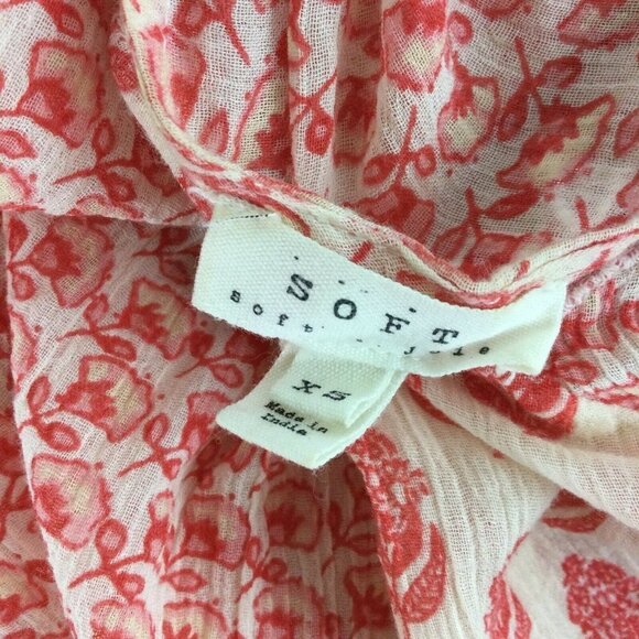 Soft Joie Daria Boho Floral Print Dress White Coral Summer Multi Size XS - Picture 7 of 8